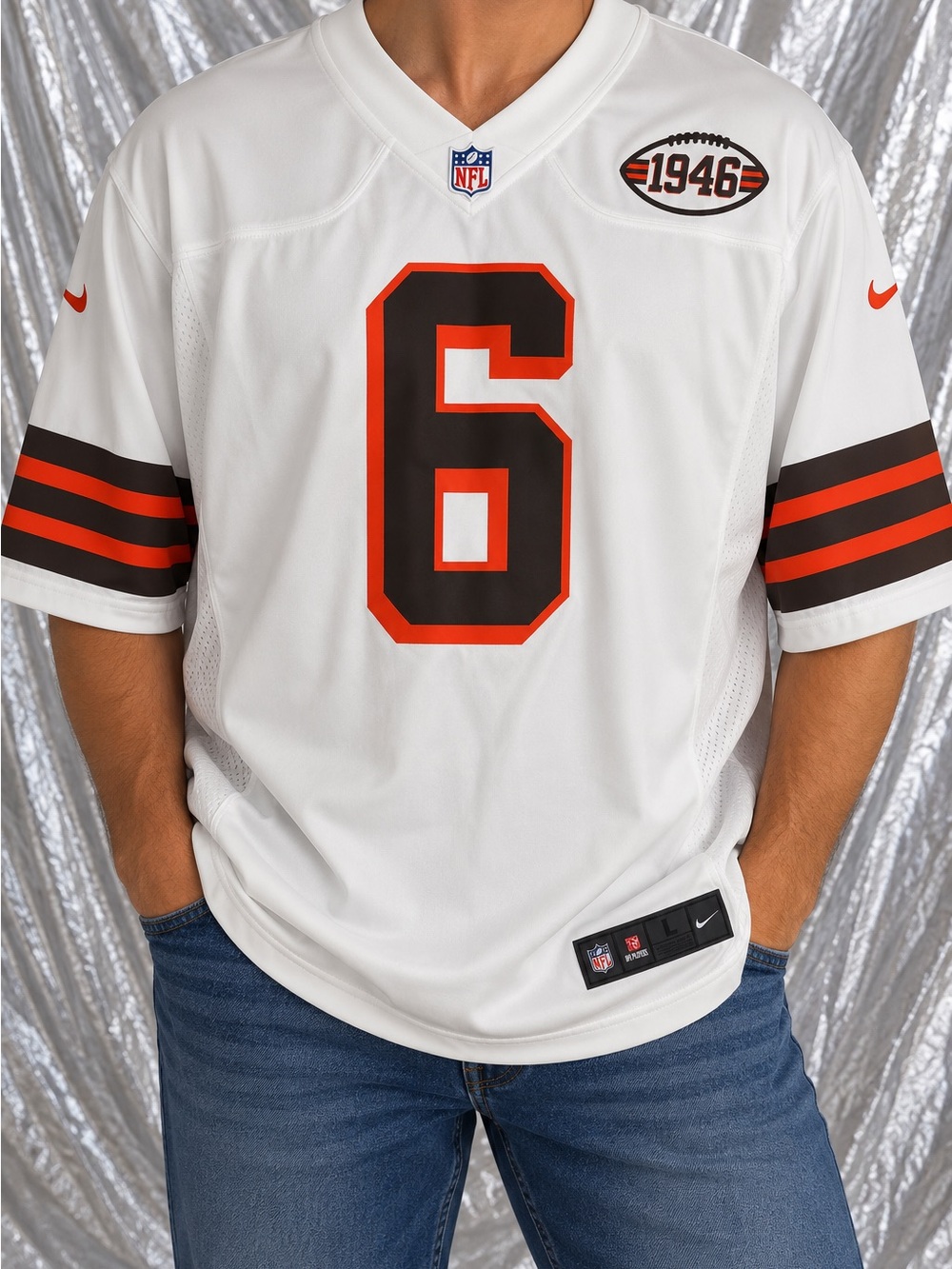 Nike Cleveland Browns Baker Mayfield #6 White NFL Football Jersey Men’s XL